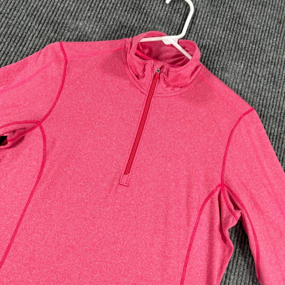 Brooks Pullover Shirt Womens Medium Pink Long Sleeve 1/4 Zip Running Workout Gym